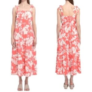 💥Paper Moon Floral Pink Sleeveless Mid Dress M